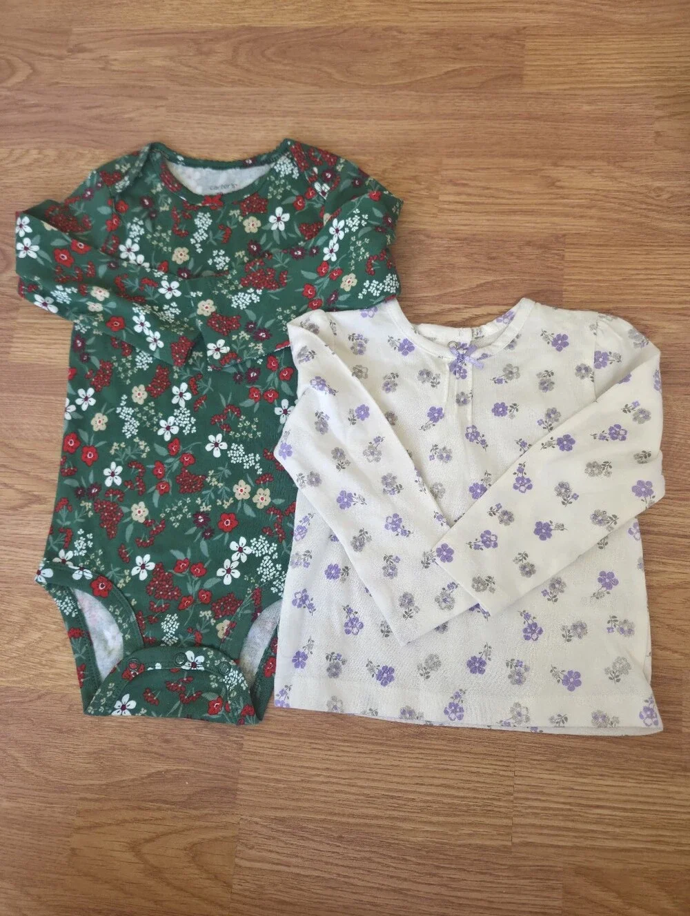 7pc Bundle Carter's Girl's 18M New Floral Horses Animal Pink Purple Bows